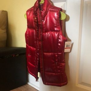 NWT Michael Kors red puffy vest super cute Santa brought but too small. XS